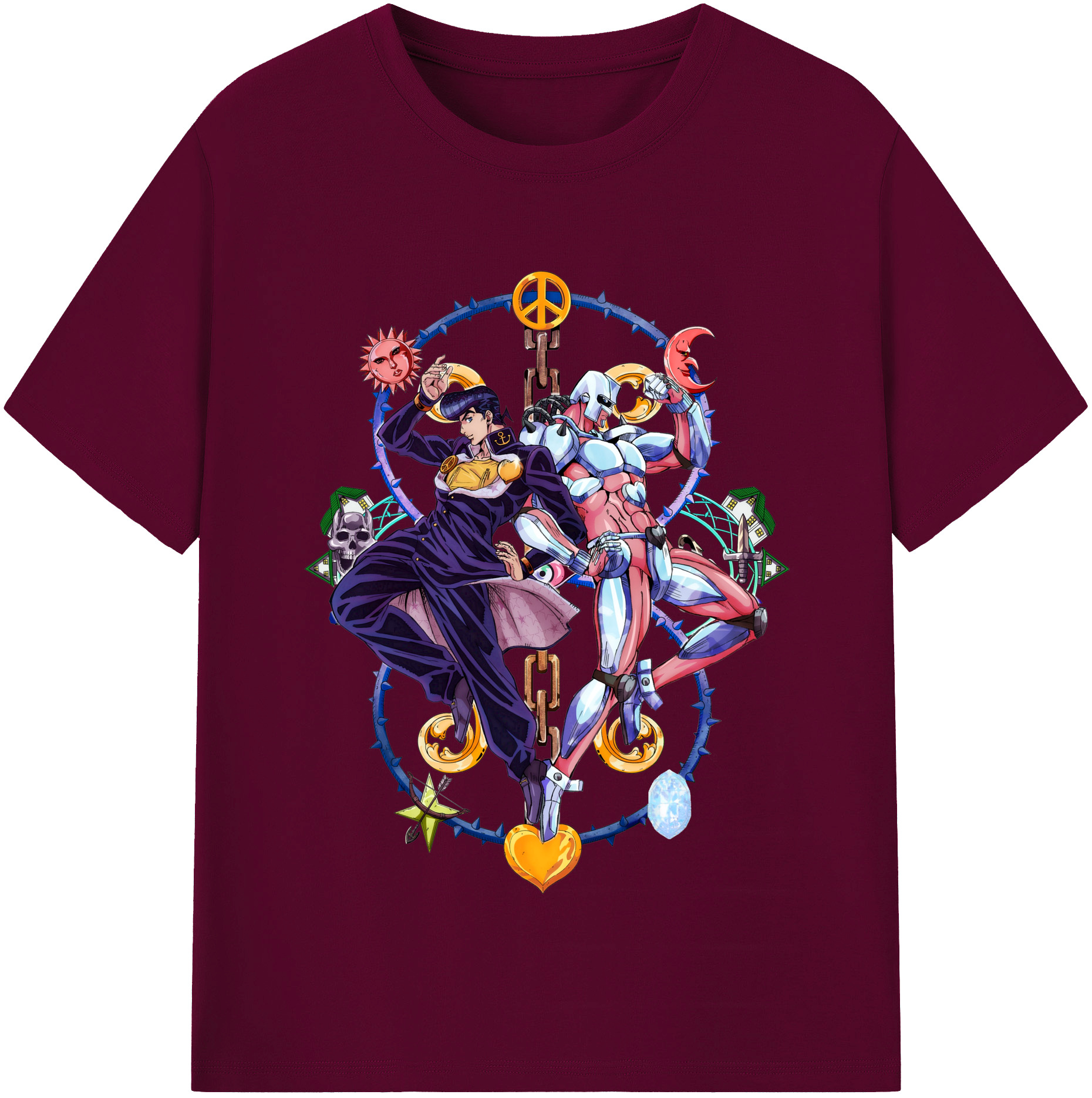 （画像用） ジョジョの奇妙な冒険 ひがしかた じょうすけ JoJo's Bizarre Adventure Higashikata Josuke レディースカジュアルプリントTシャツ（綿100％）